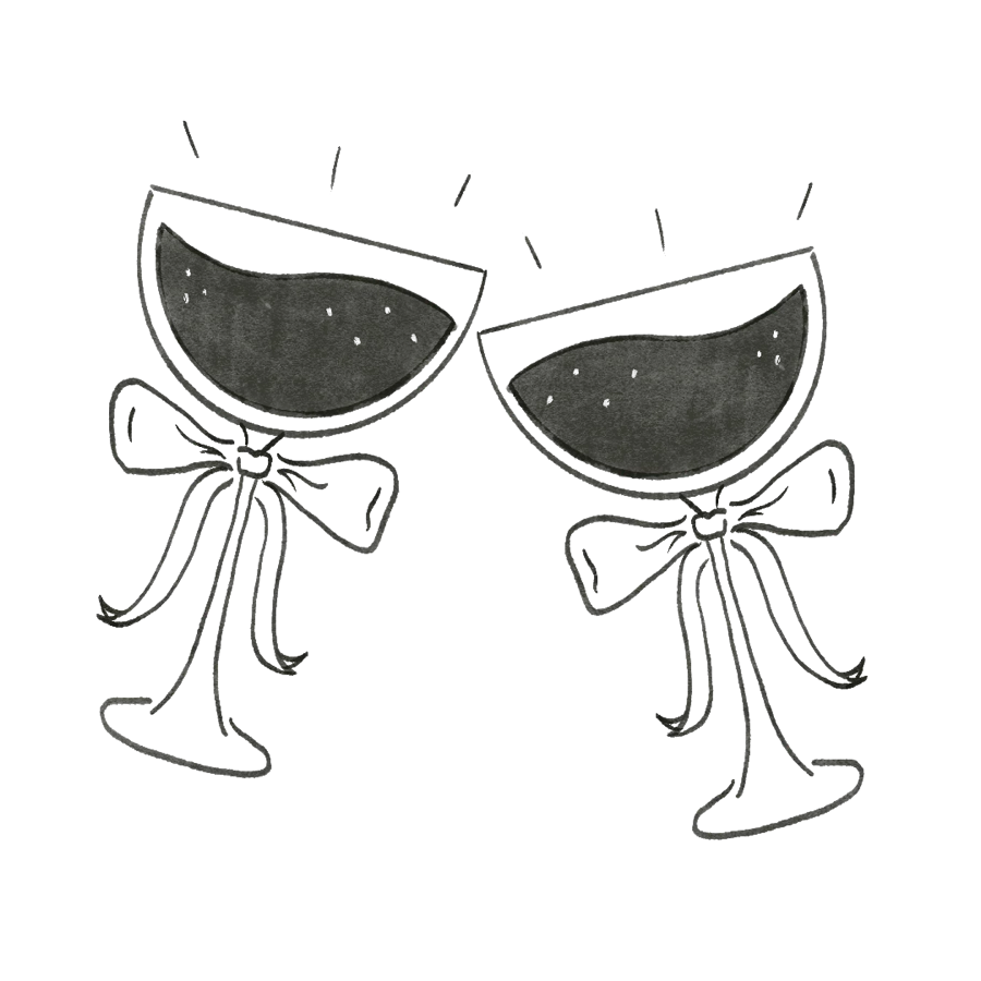 Champagne glasses clinking